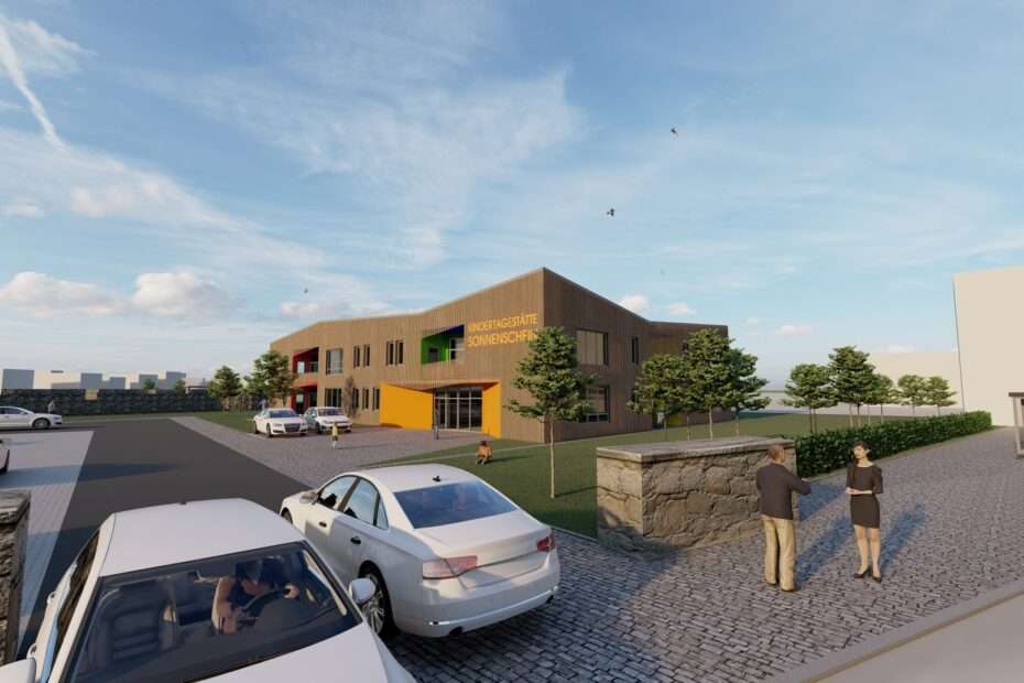 Neubau der Kita in Gehren durch das RJ Planungsbüro - Architekturbüro Kassel und Erfurt für Sozialbauten und Gesundheitsbau